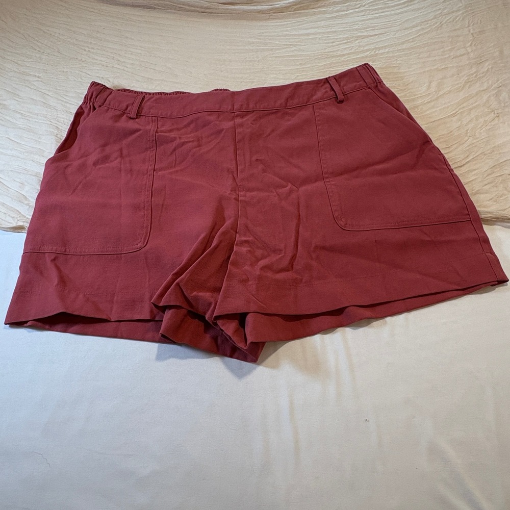 A new Day Womens Deep Pink Sailor Shorts Nautical Pockets Pull On Size XXL NWOT